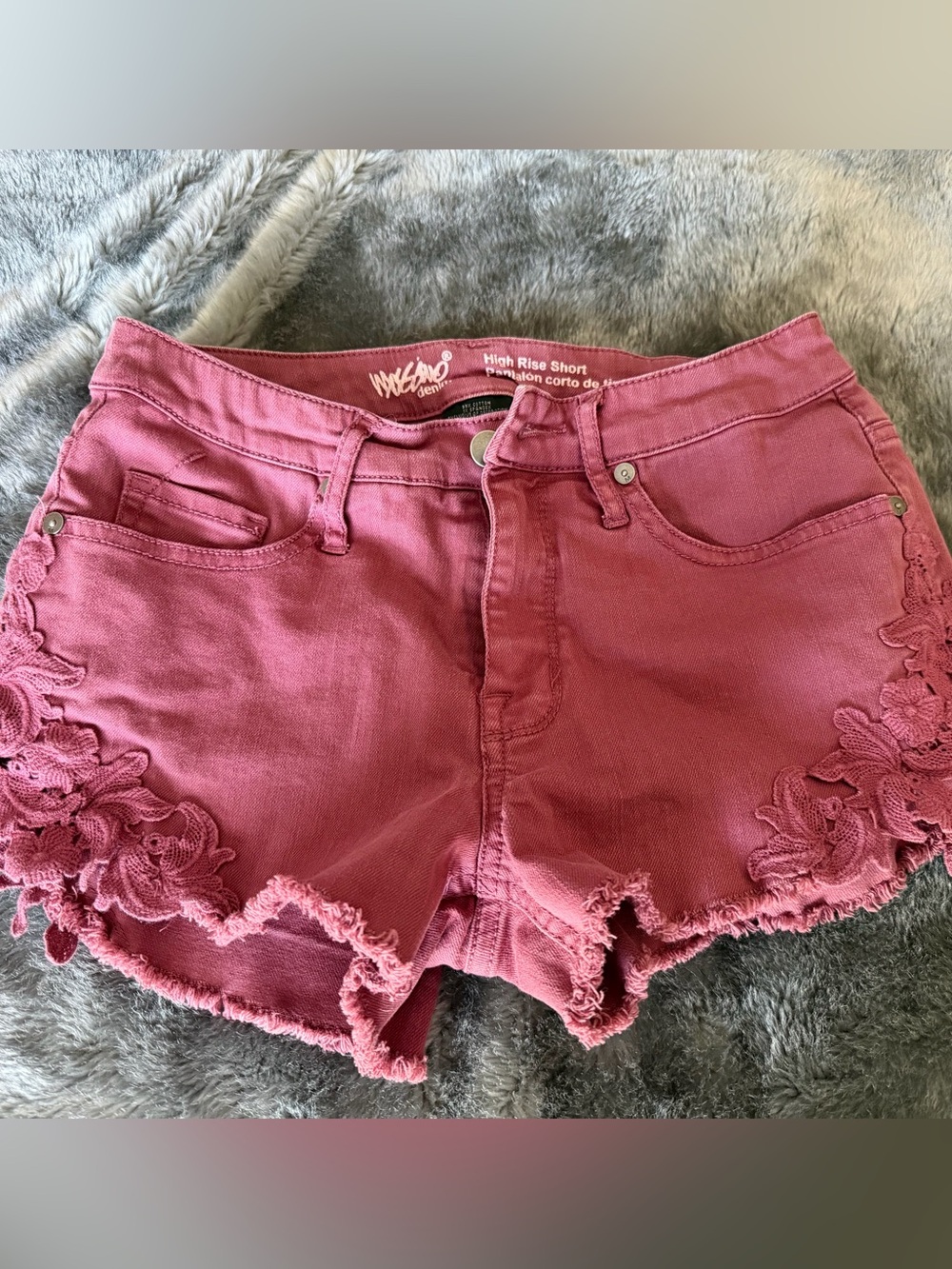 Mossimo lace detail denim shorts